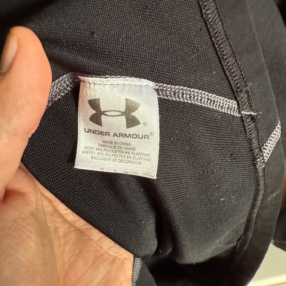 Men’s M Black Under Armour Coldgear Quarter Zip Athletic/Active Wear Pullover - Picture 7 of 8